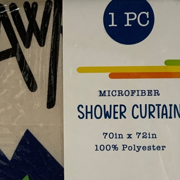 Matt & Maddie Dinosaur Fabric Shower Curtain 70 X 72 In Dark Blue Multicolor - Picture 6 of 11